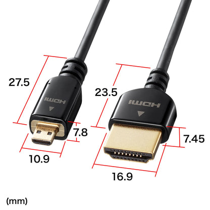 High-speed HDMI micro cable with Ethernet support KM-HD23-10K