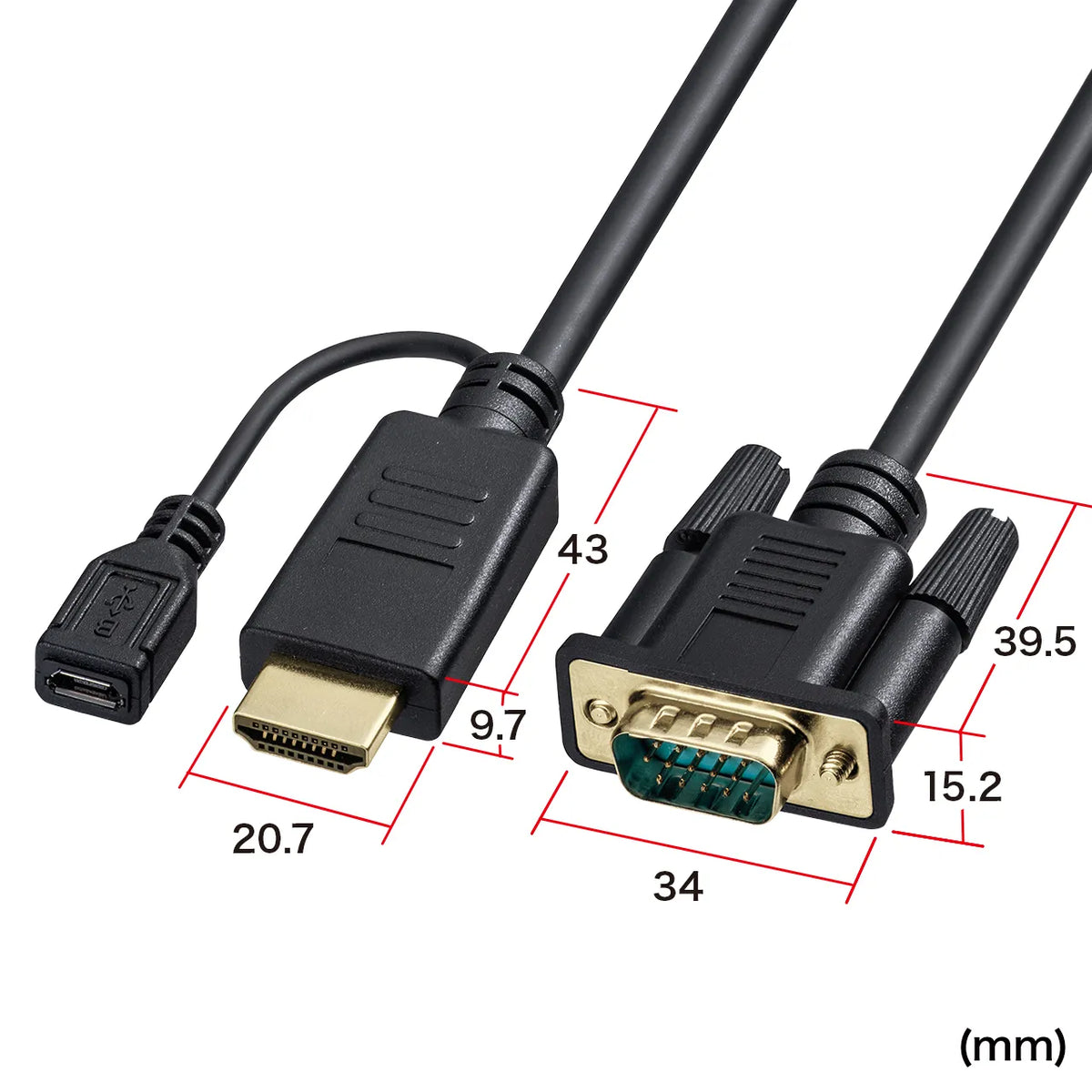 HDMI-VGA変換ケーブル KM-HD24V10