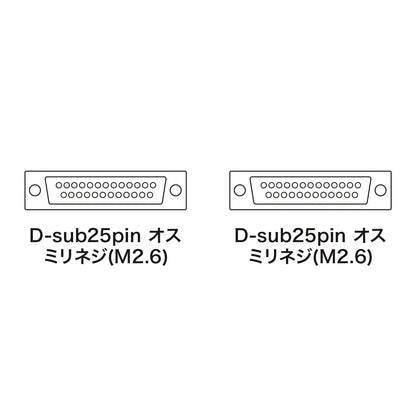 RS-232C Cable (25-pin/Crossover, Synchronous Communication, 3m) KRS-017K