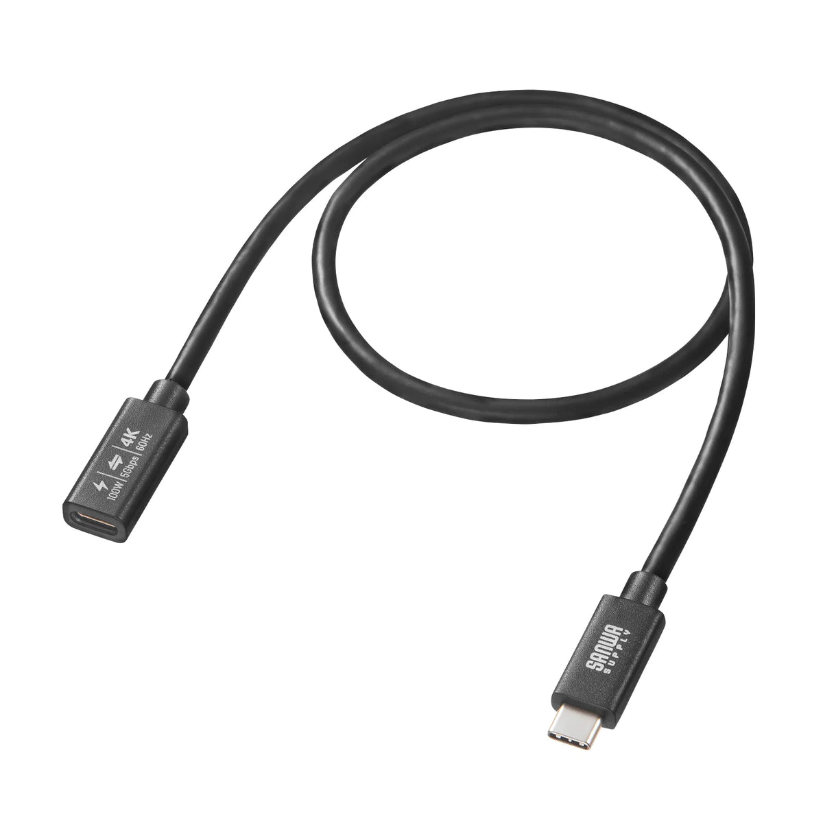 USB5Gbps Type-C延長ケーブル(PD100W・0.5m) KU-5GCCP100EN05