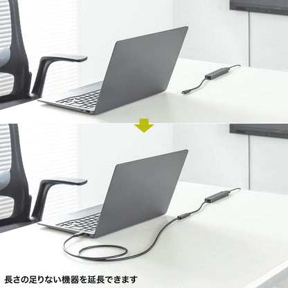 USB5Gbps Type-C延長ケーブル(PD100W・1m) KU-5GCCP100EN10