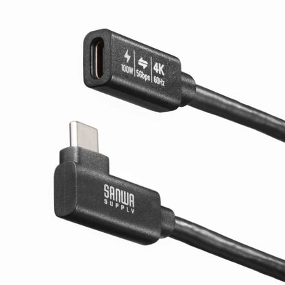 USB 5Gbps Type-C Extension Cable (L-shaped, PD100W, 0.1m) KU-5GCCP100ENL01