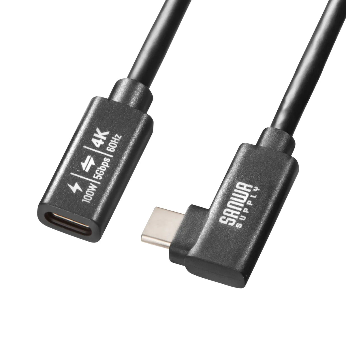 USB 5Gbps Type-C Extension Cable (L-shaped, PD100W, 1m) KU-5GCCP100ENL10