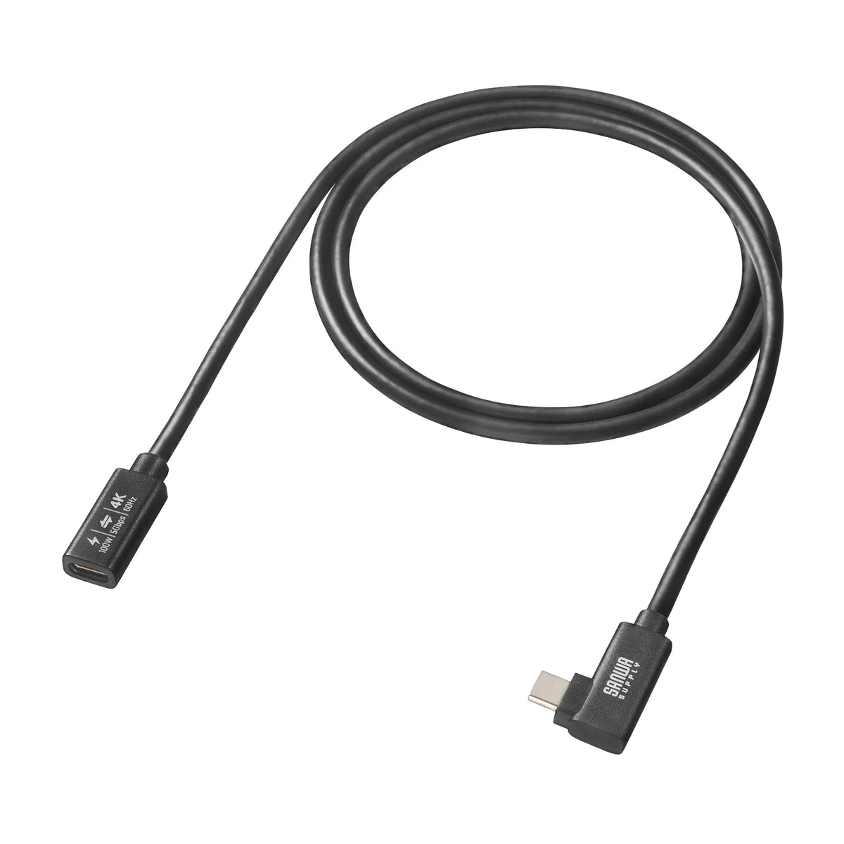 USB 5Gbps Type-C Extension Cable (L-shaped, PD100W, 1m) KU-5GCCP100ENL10