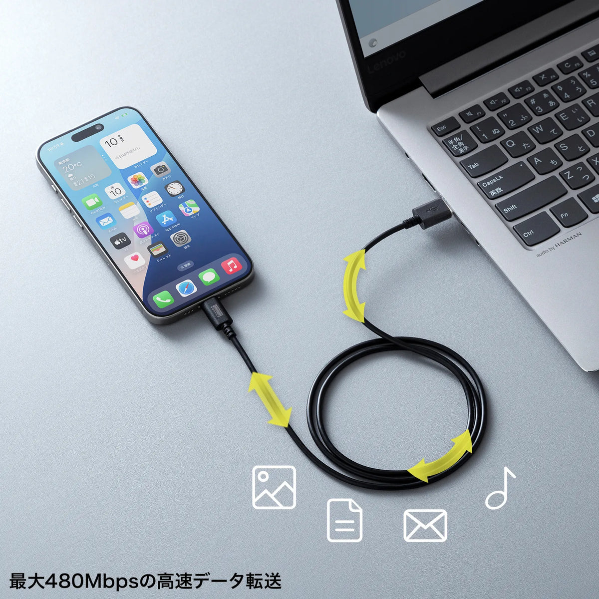 USB 2.0 Type-C Cable (C-A, 1m, Black) KU-CA10BK
