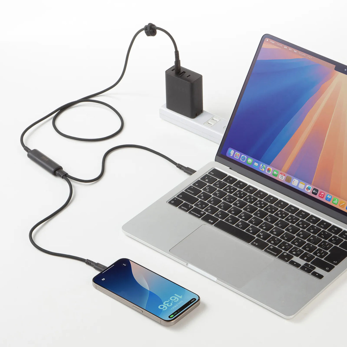 USB 2.0 Type-C Cable (Simultaneous charging and data transfer for two devices, PD 100W) KU-CCP100D12BK