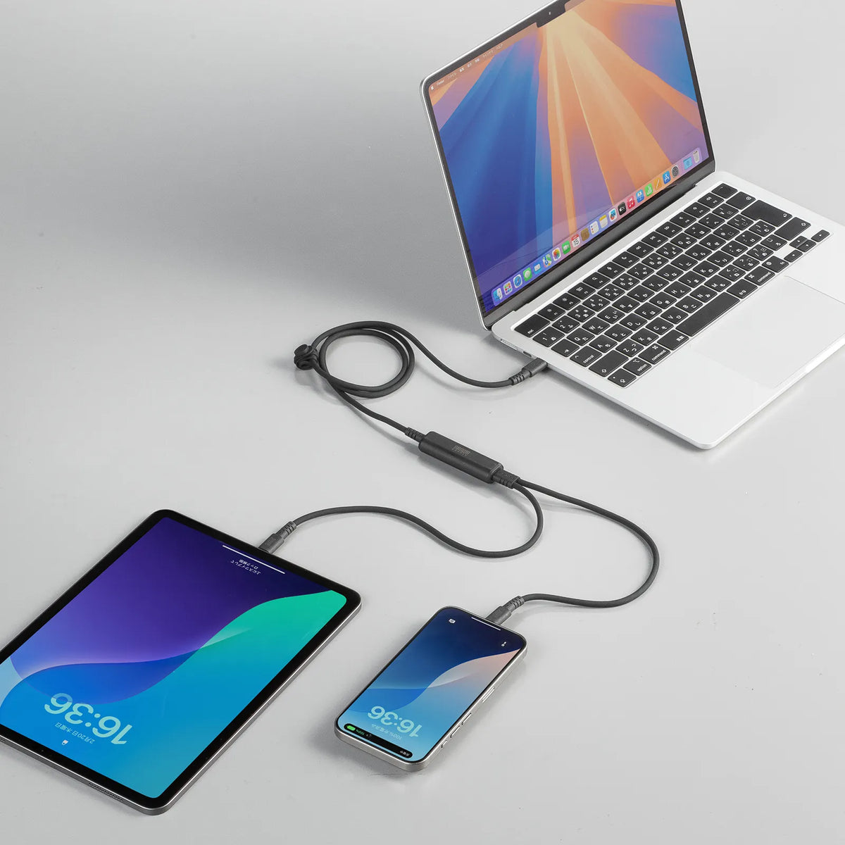 USB 2.0 Type-C Cable (Simultaneous charging and data transfer for two devices, PD 100W) KU-CCP100D12BK