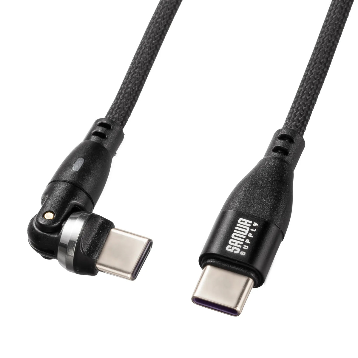 USB 2.0 Type-C Connector 540-degree Rotating Cable (PD100W, 1.8m) KU-CCP100KA18BK