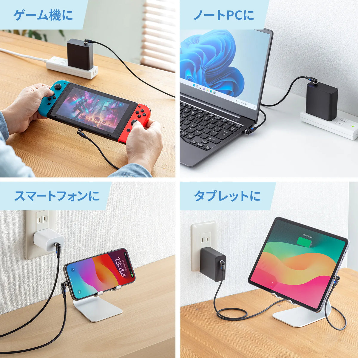 USB 2.0 Type-C Cable with 540-degree Rotating Connectors on Both Ends (100W, 1m) KU-CCP100KAW10BK