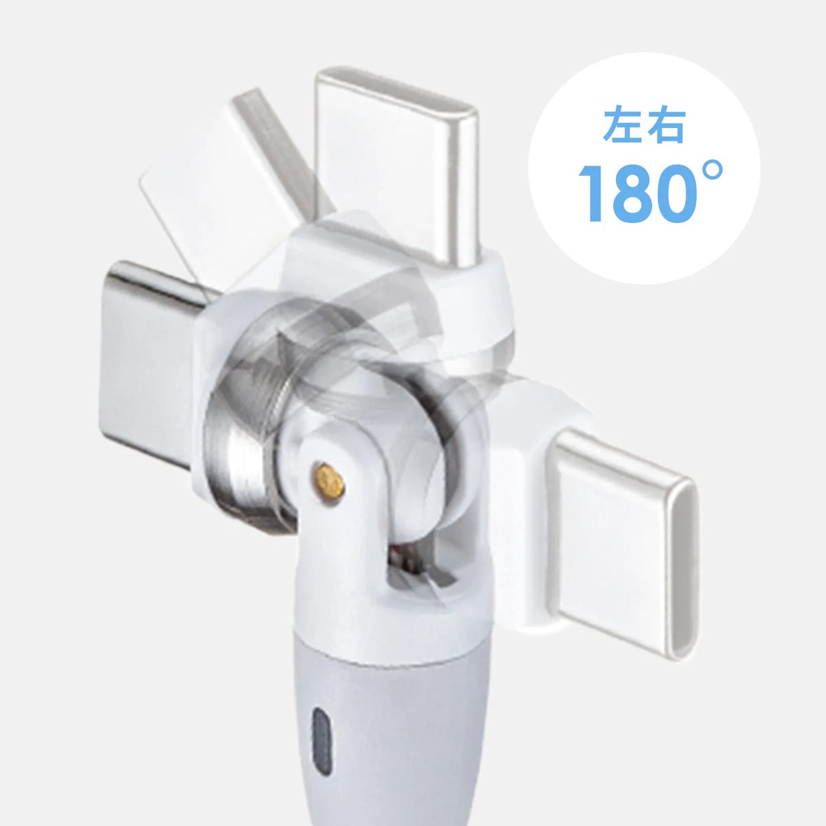 USB 2.0 Type-C Cable with 540-degree Rotating Connectors on Both Ends (100W, 1m) KU-CCP100KAW10W