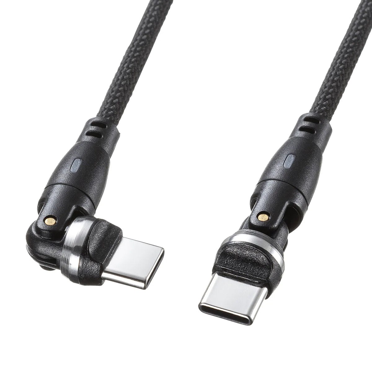 USB 2.0 Type-C dual-ended connector 540-degree rotating cable (100W, 1.8m) KU-CCP100KAW18BK
