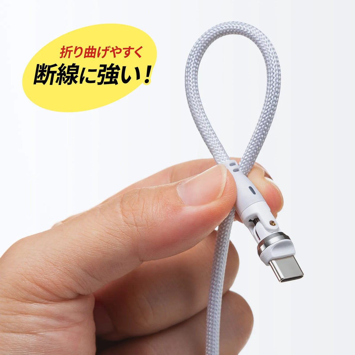 USB 2.0 Type-C dual connector 540-degree rotating cable (100W, 1.8m) KU-CCP100KAW18W