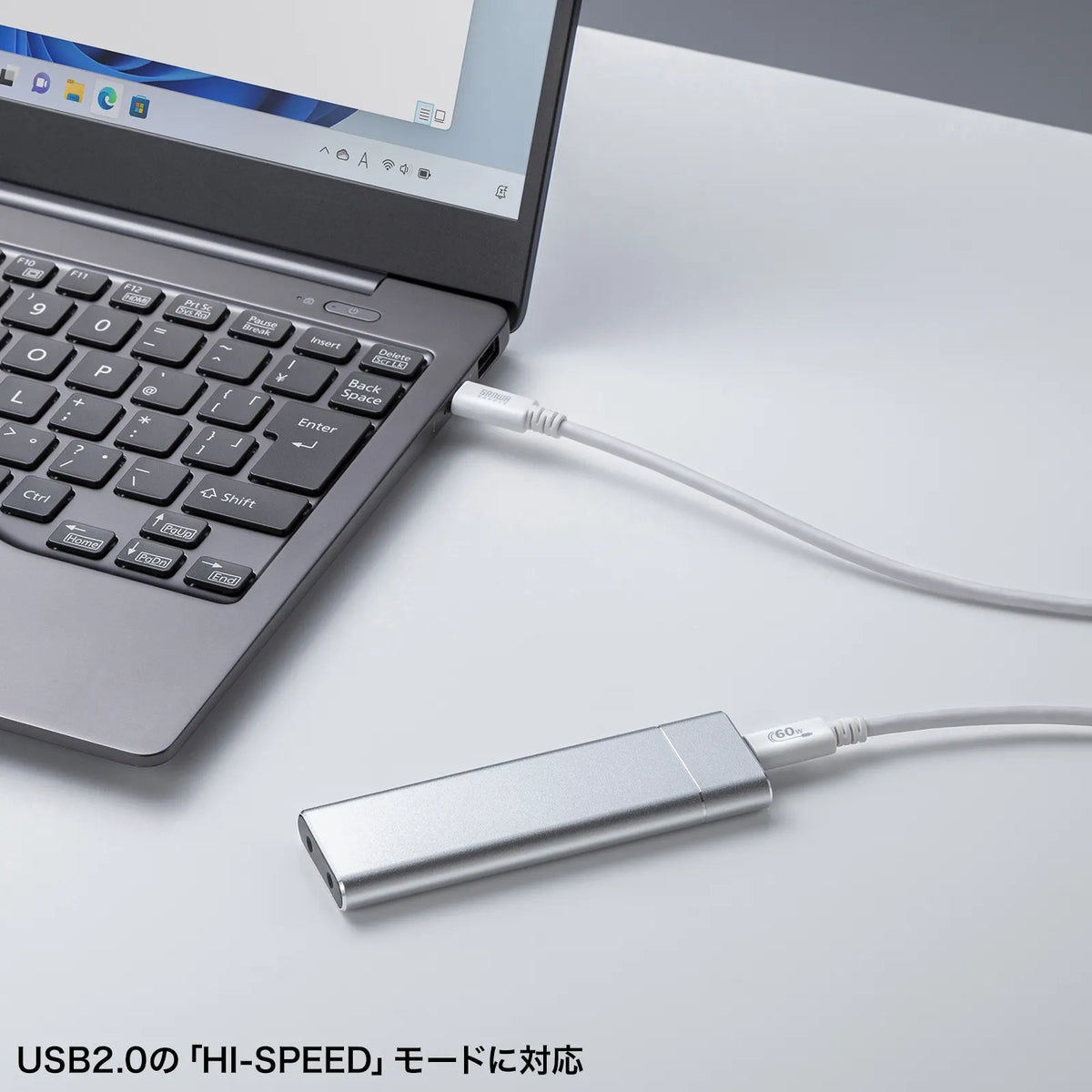 USB 2.0 Type-Cケーブル（PD60Ｗ・3m・ホワイト） KU-CCP6030W