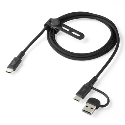 USB 2.0 Type-C Cable (with C to A adapter, PD60W, Black) KU-CCP60ACC10BK