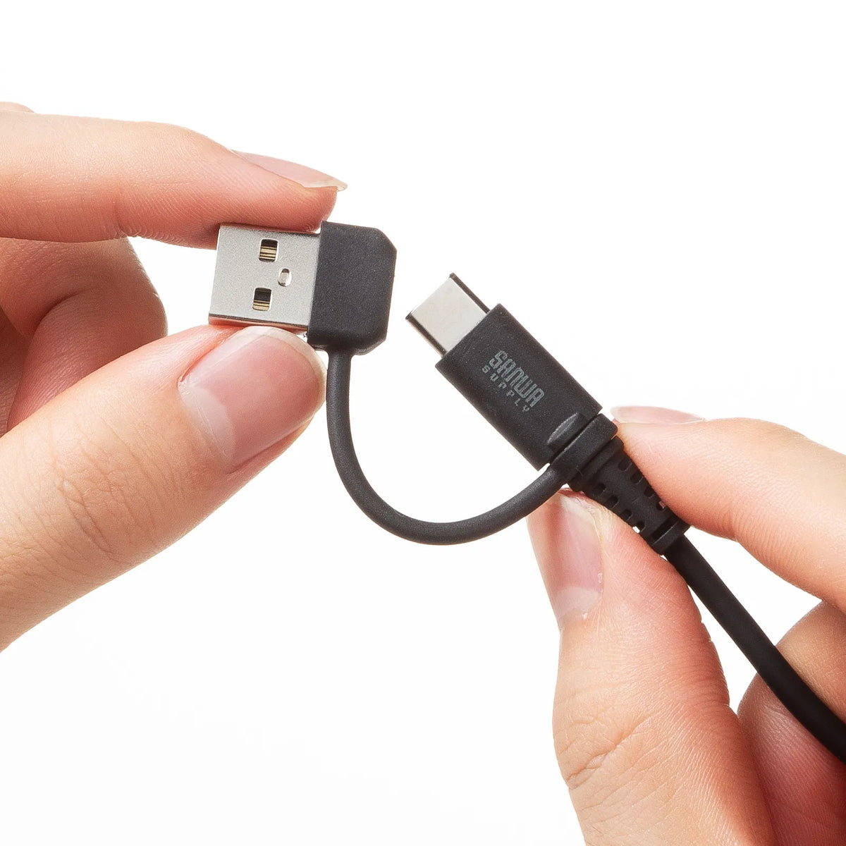 USB 2.0 Type-C Cable (with C to A adapter, PD60W, Black) KU-CCP60ACC10BK