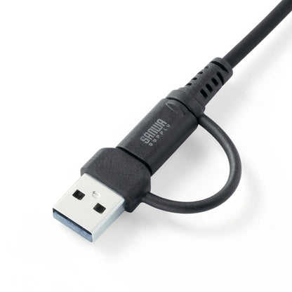 USB 2.0 Type-C Cable (with C to A adapter, PD60W, Black) KU-CCP60ACC10BK