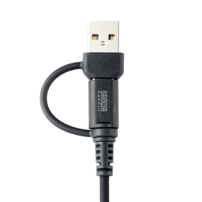 USB 2.0 Type-C Cable (with C to A adapter, PD60W, Black) KU-CCP60ACC10BK