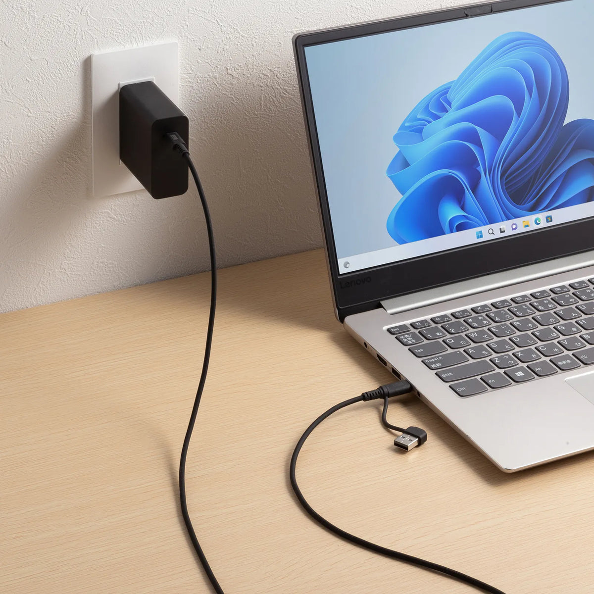 USB 2.0 Type-C Cable (with C to A adapter, PD60W, Black) KU-CCP60ACC10BK