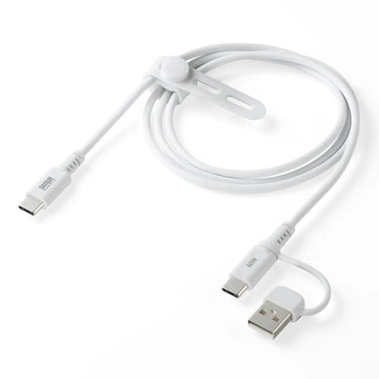 USB 2.0 Type-C Cable (with C to A adapter, PD60W, White) KU-CCP60ACC10W