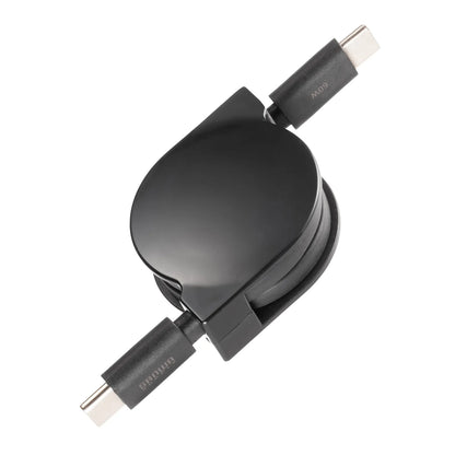 USB2.0 Type-C 巻取りケーブル PD60W ブラック KU-CCP60M08BK