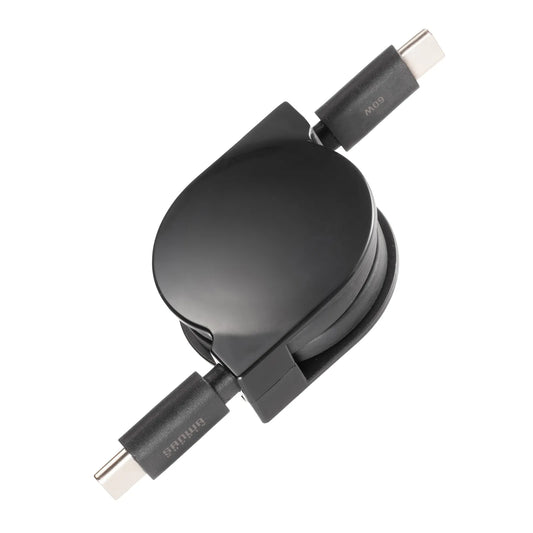 USB 2.0 Type-C Retractable Cable PD60W Black KU-CCP60M08BK