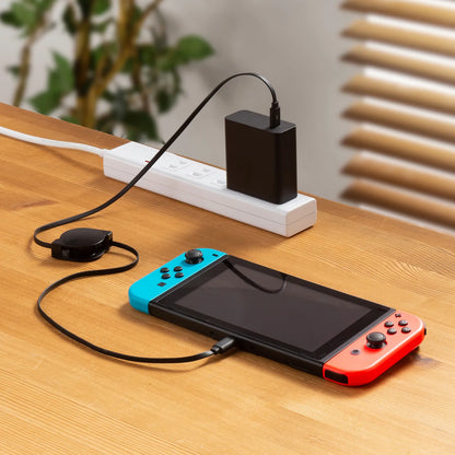 USB2.0 Type-C 巻取りケーブル PD60W ブラック KU-CCP60M08BK