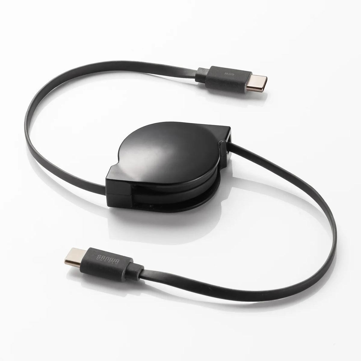USB2.0 Type-C 巻取りケーブル PD60W ブラック KU-CCP60M08BK