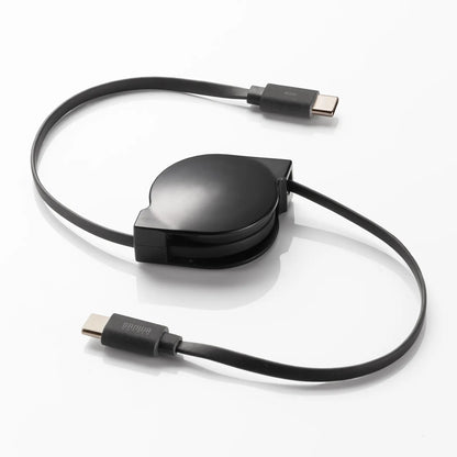 USB2.0 Type-C 巻取りケーブル PD60W ブラック KU-CCP60M08BK
