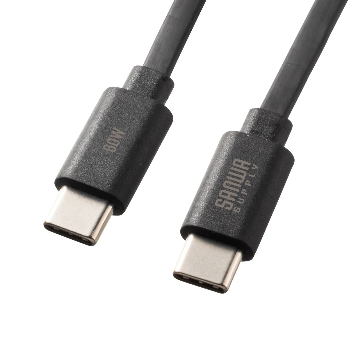 USB2.0 Type-C 巻取りケーブル PD60W ブラック KU-CCP60M08BK