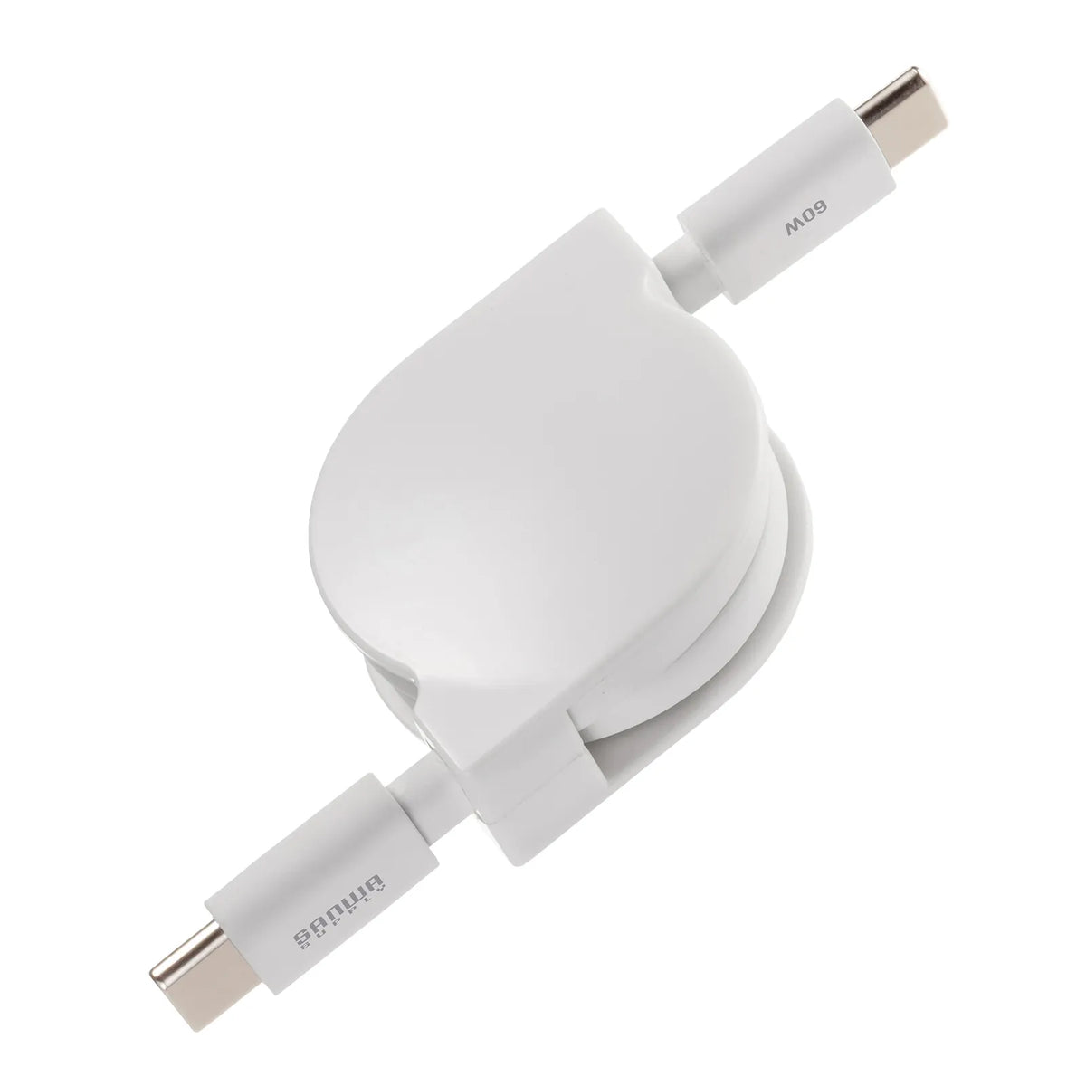 USB 2.0 Type-C Retractable Cable PD60W White KU-CCP60M08W