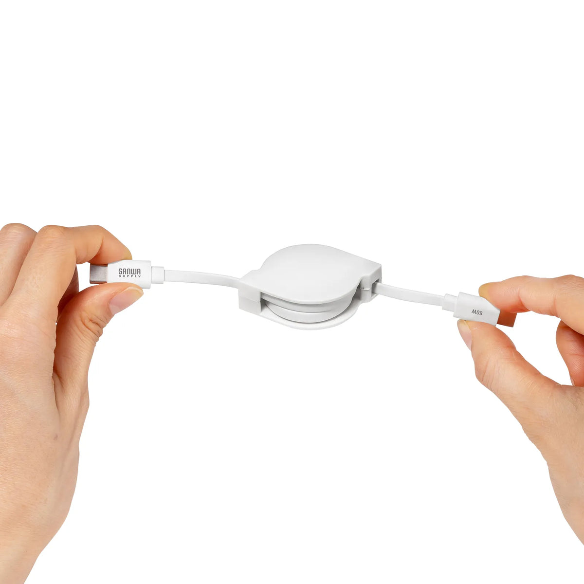 USB 2.0 Type-C Retractable Cable PD60W White KU-CCP60M08W