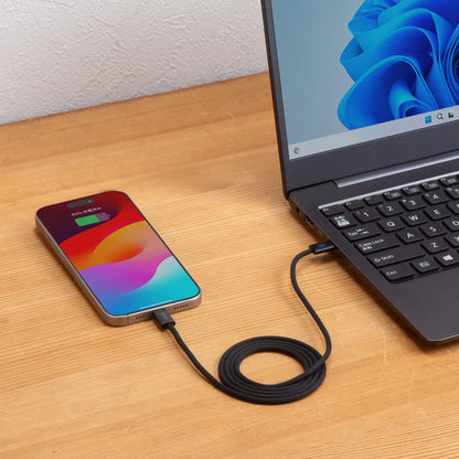 USB Type-C Silicone Mesh Cable (PD60W, 1m, Black) KU-CCP60SM10BK