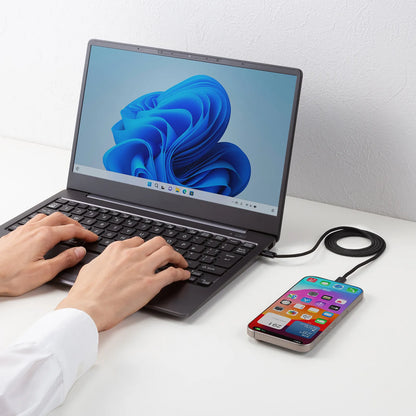 USB Type-C Silicone Mesh Cable (PD60W, 1m, Black) KU-CCP60SM10BK