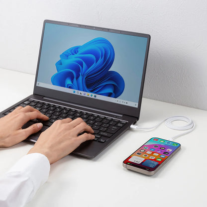 USB Type-Cシリコンメッシュケーブル（PD60W・1m・ホワイト） KU-CCP60SM10W