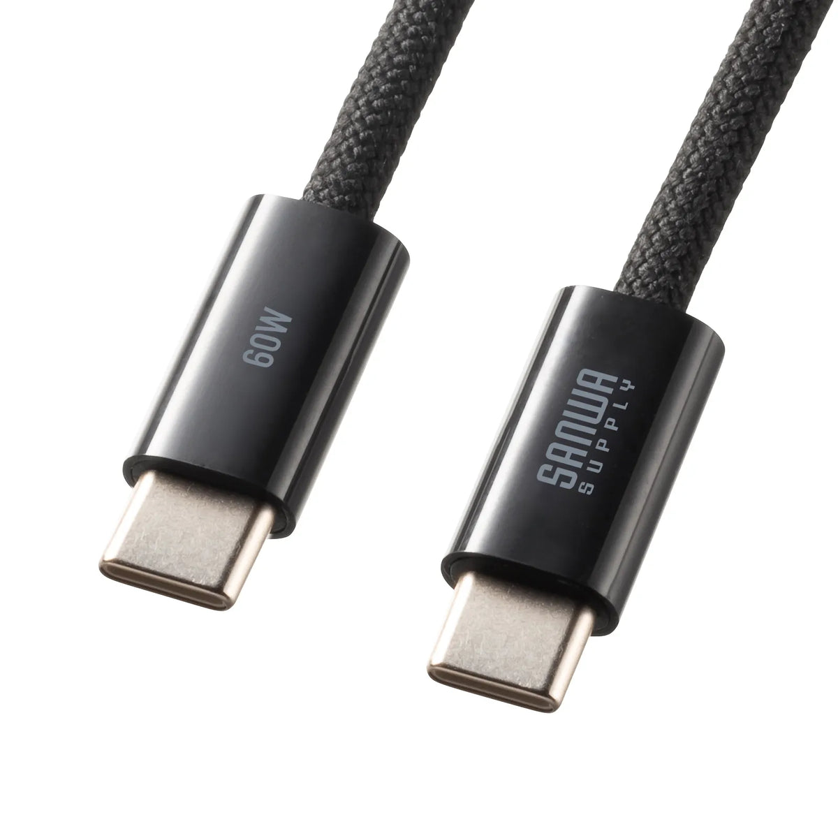 USB Type-C Silicone Mesh Cable (PD60W, 2m, Black) KU-CCP60SM20BK