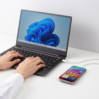 USB Type-Cシリコンメッシュケーブル（PD60W・2m・ホワイト） KU-CCP60SM20W