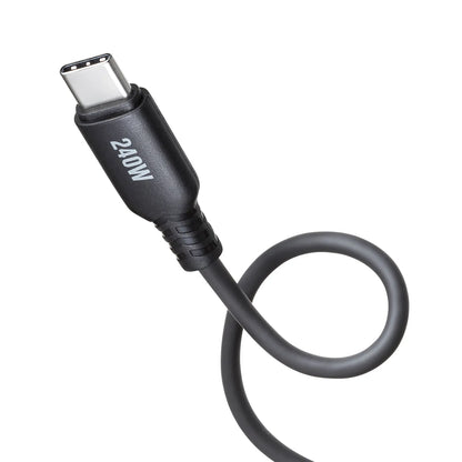 USB2.0 Type-C シリコンケーブル（PD240W・0.5m・ブラック） KU-CCPES05BK