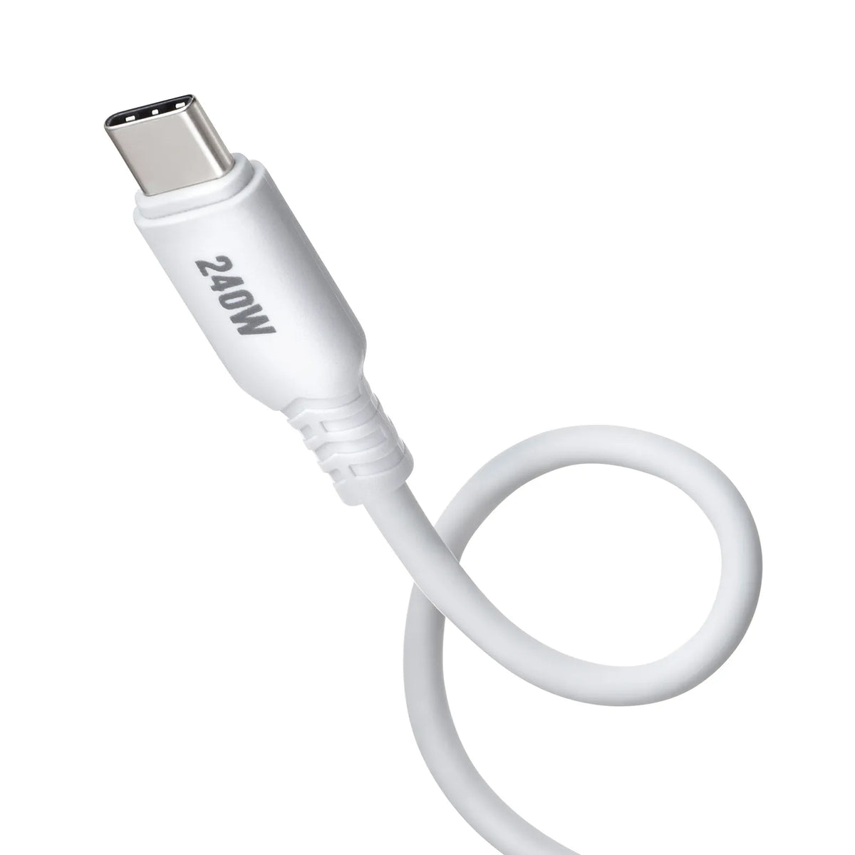 USB 2.0 Type-C Silicone Cable (PD240W, 0.5m, White) KU-CCPES05W