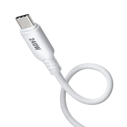 USB 2.0 Type-C Silicone Cable (PD240W, 0.5m, White) KU-CCPES05W