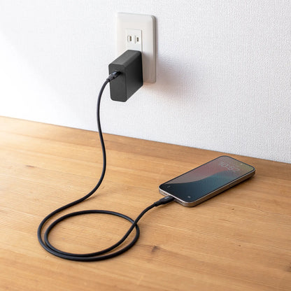 USB2.0 Type-C シリコンケーブル（PD240W・1m・ブラック） KU-CCPES10BK