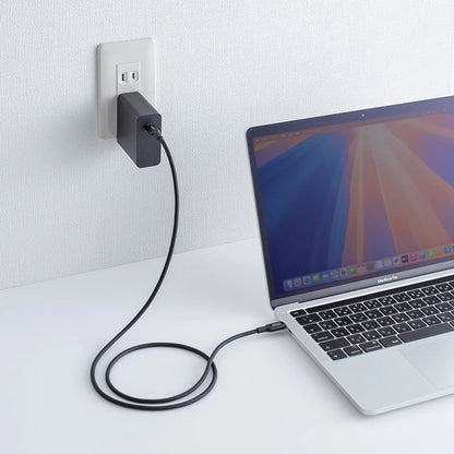 USB2.0 Type-C シリコンケーブル（PD240W・1m・ブラック） KU-CCPES10BK