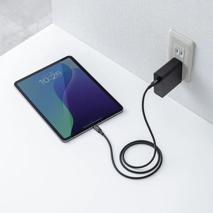 USB2.0 Type-C シリコンケーブル（PD240W・1m・ブラック） KU-CCPES10BK