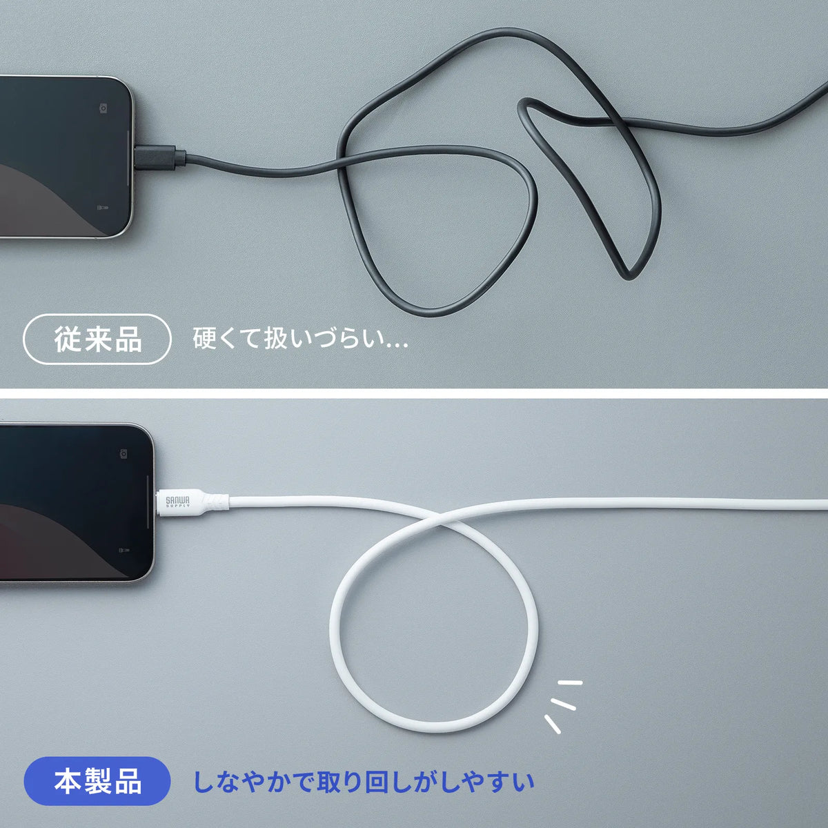 USB 2.0 Type-C Silicone Cable (PD240W, 1m, White) KU-CCPES10W