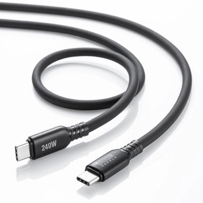 USB2.0 Type-C シリコンケーブル（PD240W・2m・ブラック） KU-CCPES20BK