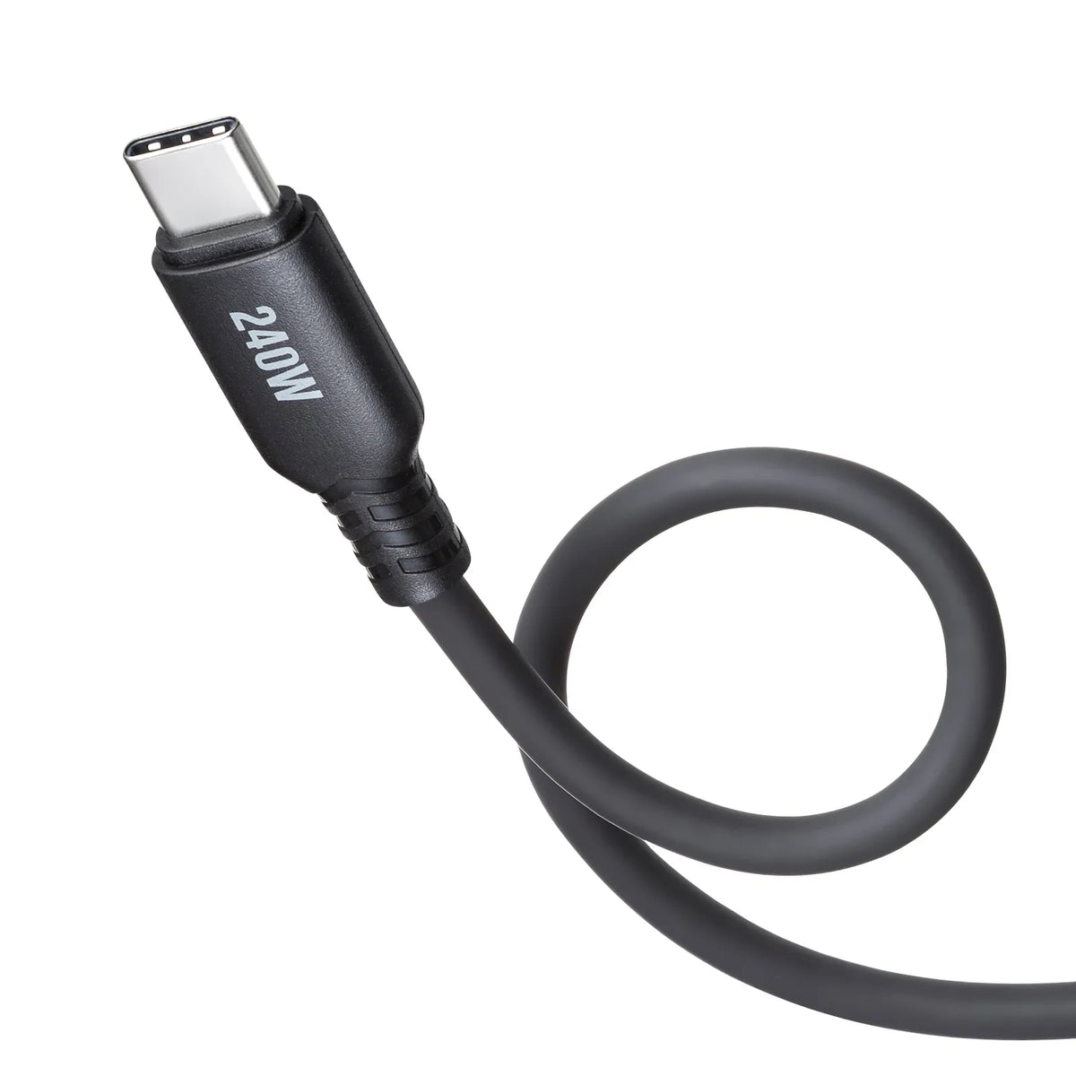 USB2.0 Type-C シリコンケーブル（PD240W・2m・ブラック） KU-CCPES20BK