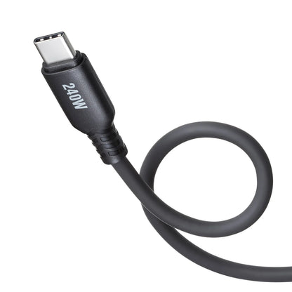USB2.0 Type-C シリコンケーブル（PD240W・2m・ブラック） KU-CCPES20BK