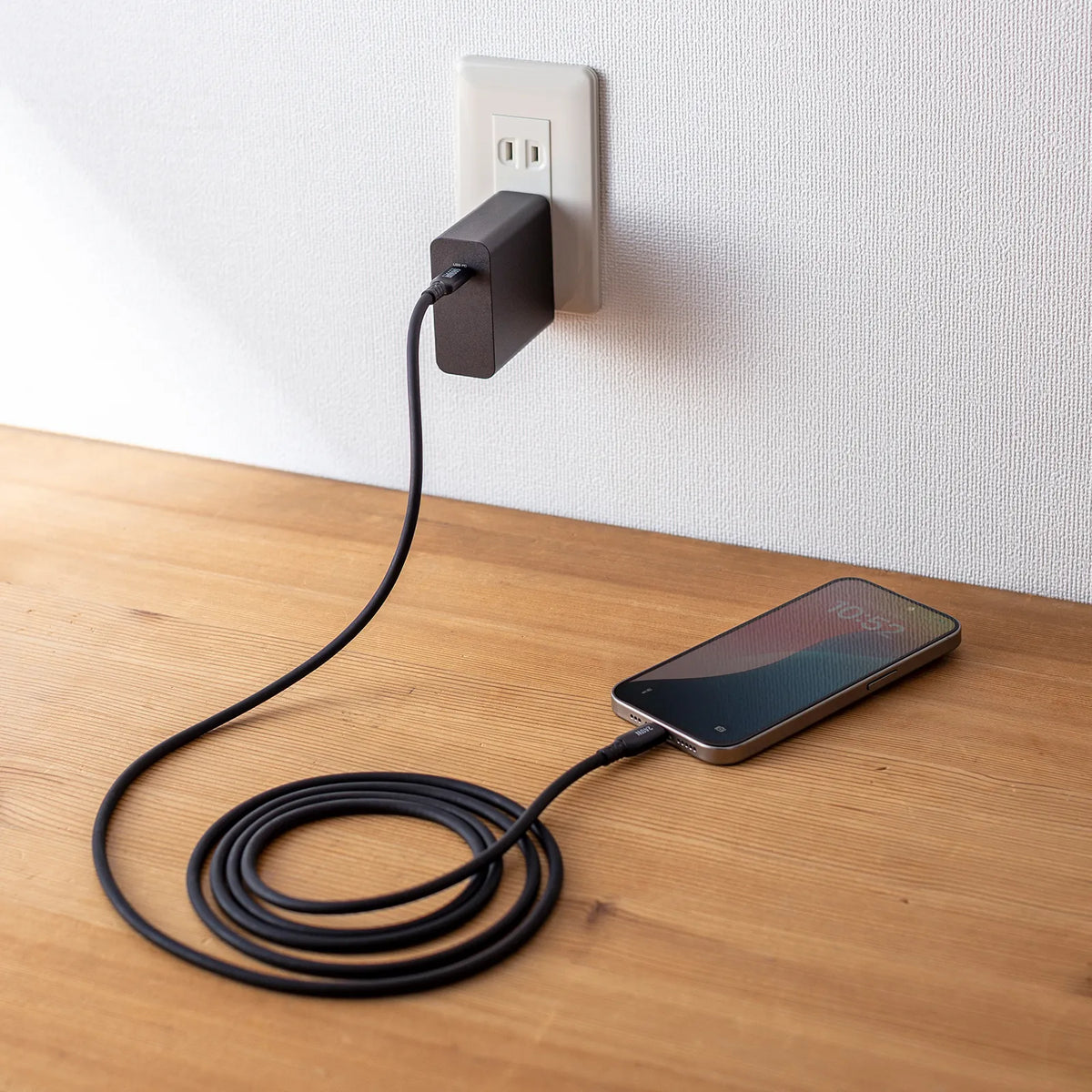 USB2.0 Type-C シリコンケーブル（PD240W・2m・ブラック） KU-CCPES20BK