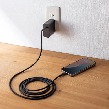 USB2.0 Type-C シリコンケーブル（PD240W・2m・ブラック） KU-CCPES20BK