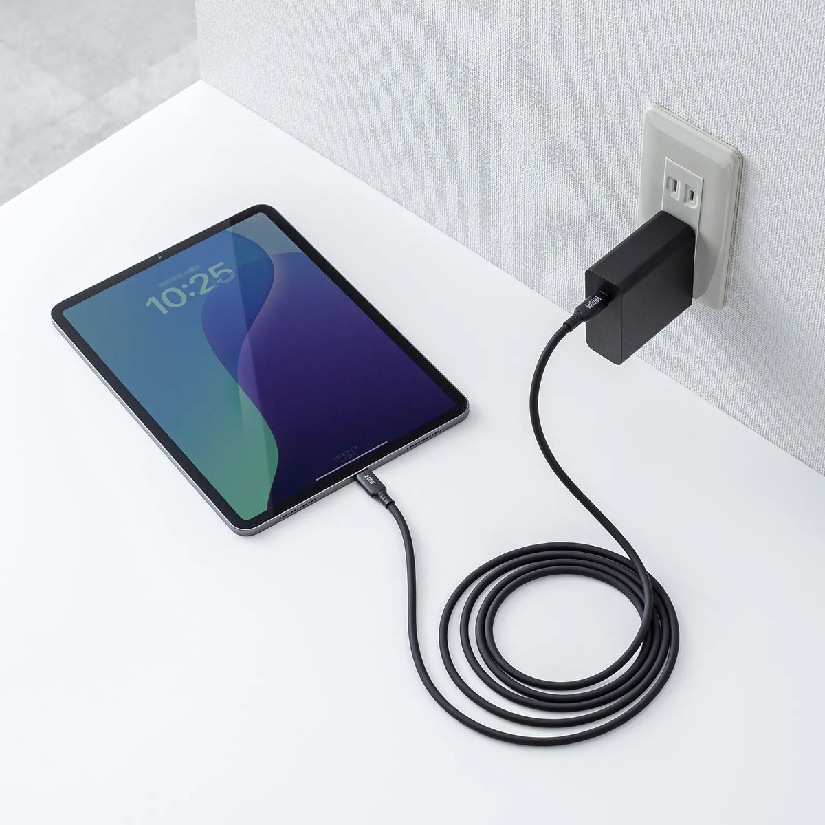 USB2.0 Type-C シリコンケーブル（PD240W・2m・ブラック） KU-CCPES20BK