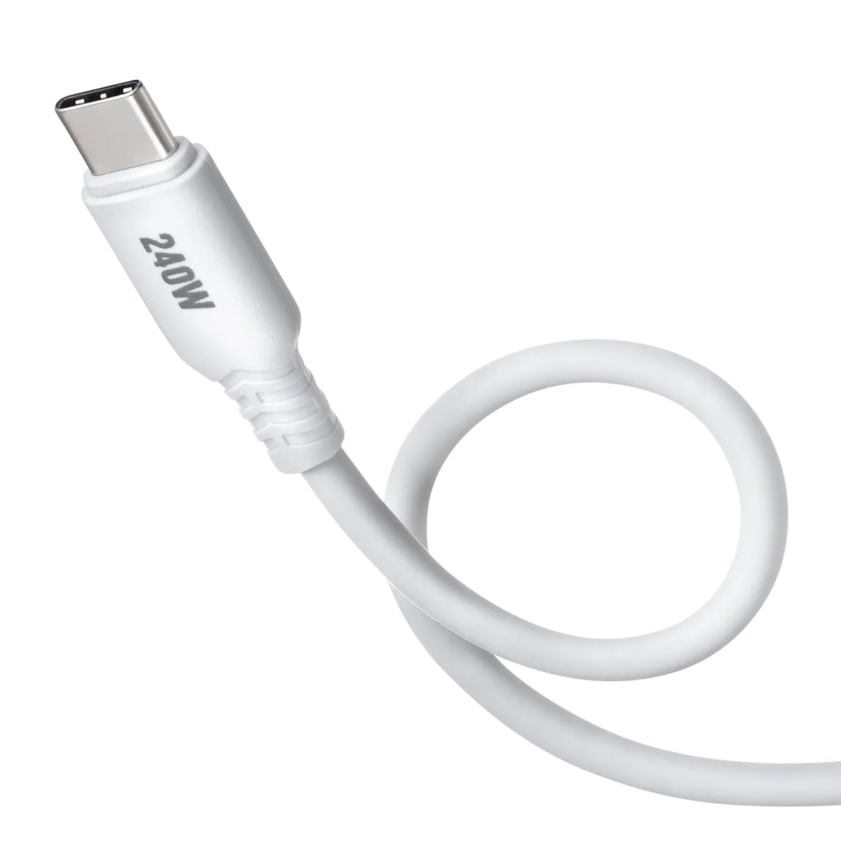 USB 2.0 Type-C Silicone Cable (PD240W, 2m, White) KU-CCPES20W